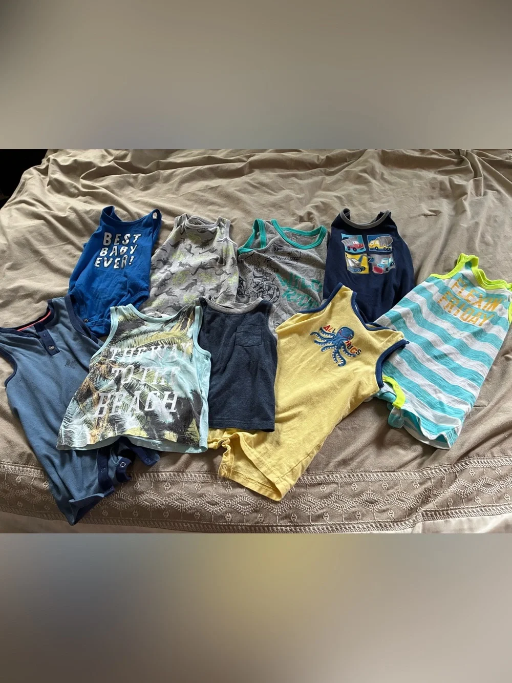Old Navy Baby Tank Top Lot - Blue, Yellow, Teal, Gray, Navy
